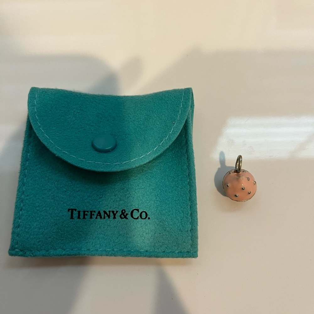 Tiffany & Co. Sterling Silver Pink Enamel Cupcake Charm